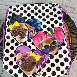Justice Fabric Back Pack Pugs taking Selfies